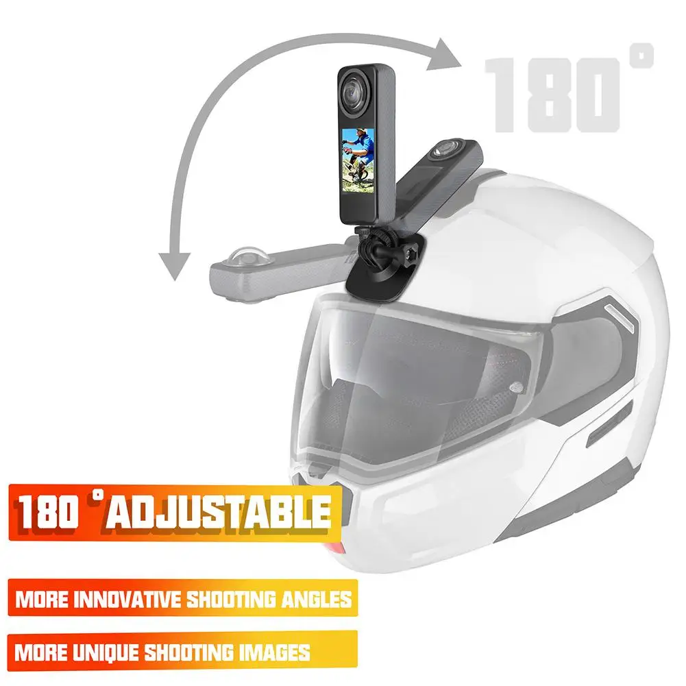 오토바이 헬멧 곡선형 플랫 마운트 고정 베이스 브래킷, 고프로 히어로 12 11 10 9 8 인스타 360 액션 카메라용, 유연한 접착 베이스