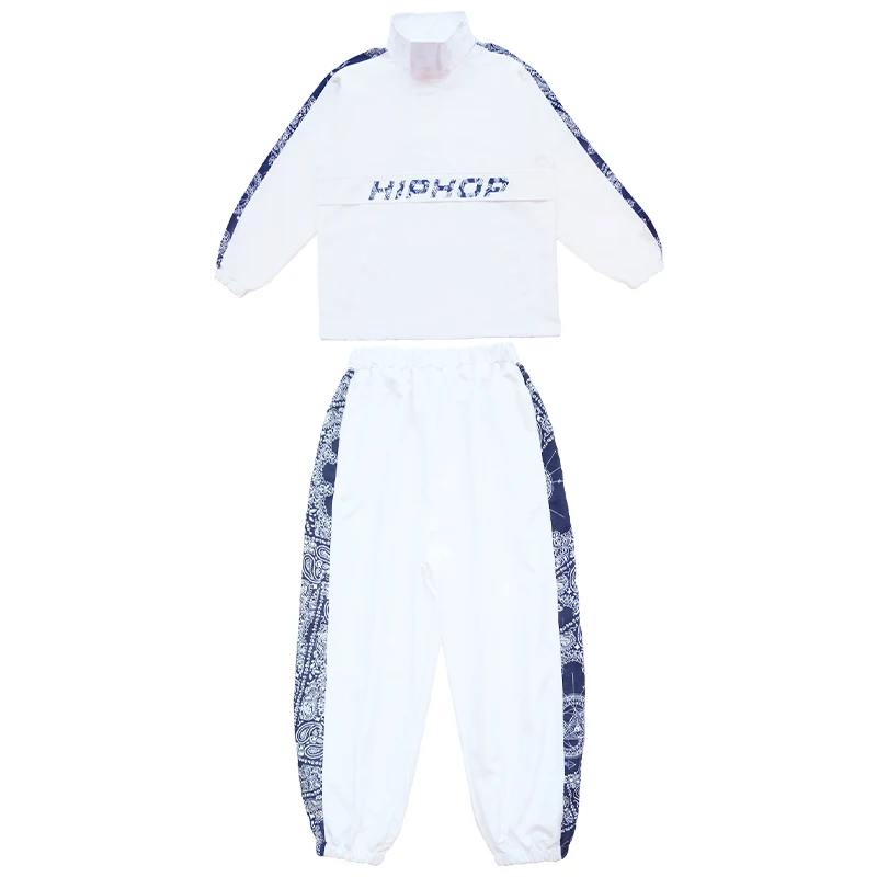 Boys Hip Hop Clothes Jazz Dance Outfits Sport Suit Kids Loose Tops Pants Girls Jazz Dance Wear Kpop Practice Clothing BL1