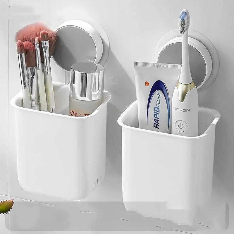 Toothbrush Wall Mounted Holder Toothpaste Mouth Cup Drill-Free Bathroom Storage Shelf Portable Rack storage rack,bathroom shelf,bathroom storage shelf,storage shelf,bathroom accessories,bathroom corner shelf,toothbrush holder set,floating shelves