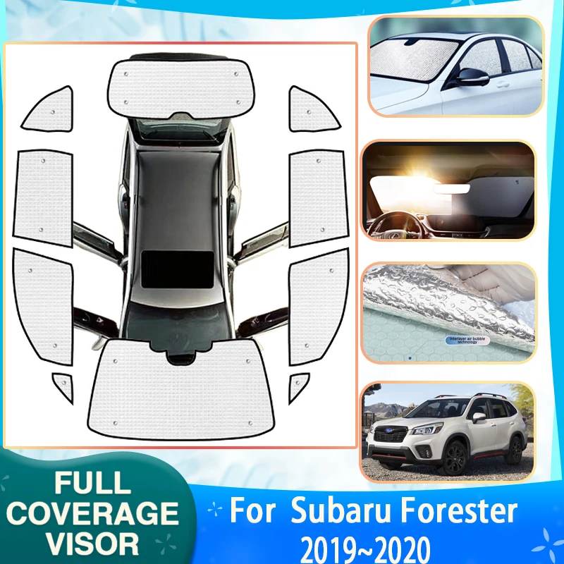 

Car Full Coverage Sunshades For Subaru Forester SK MK5 2019 2020 Sun Visor Sunscreen Window Sunshade Sticker Covers Accessories