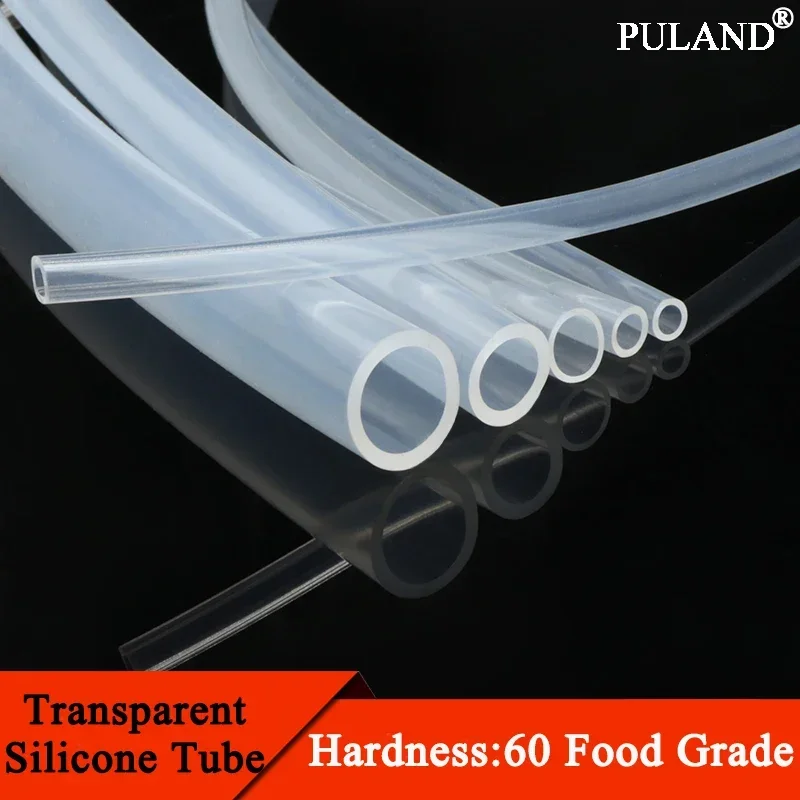 Food Grade Clear Transparent Silicone Rubber Hose 1 Meter ID 0.51 2 3 4 5 6 7 8 9 10 mm O.D Flexible Nontoxic