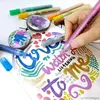 12Pcs Sparkle Color Acrylic Paint Glitter Marker Pen 3.0mm 0.7mm Tip Art Drawing Rock Stone Wood Poster Canvas Ceramic Scrapbook 6