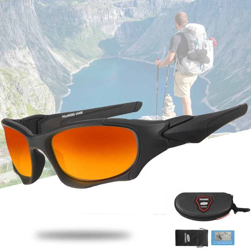 Queshark UV400 Anti Glare Polarized Camping Hiking Eyewear Men Women Sport Sunglasses Golf Running Fishing Sports Glasses