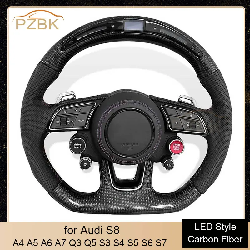 

4 Keys LED style Forged Car Steering Wheel for Audi RS A4 A5 A6 A7 Q3 Q5 S3 S4 S5 S6 S7 Upgrade Car Accessories