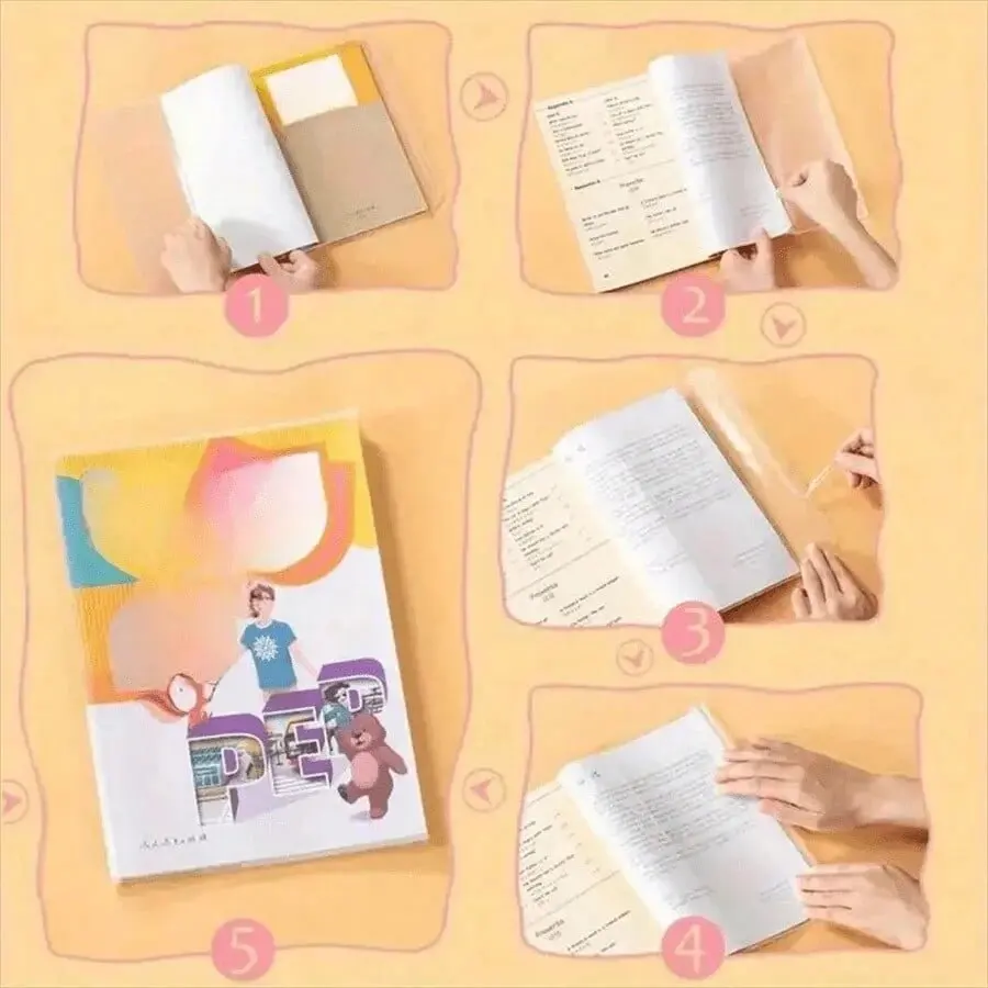 10 pcs Transparent Plastic Book Covers Waterproof And Wear-Resistant for A4/16K/A5 Books Ideal Student Back-to-School Supplies - 6