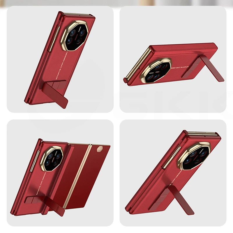 Double Magnetic Hinge All-included Case For Huawei Mate XT Luxury Plating Plain