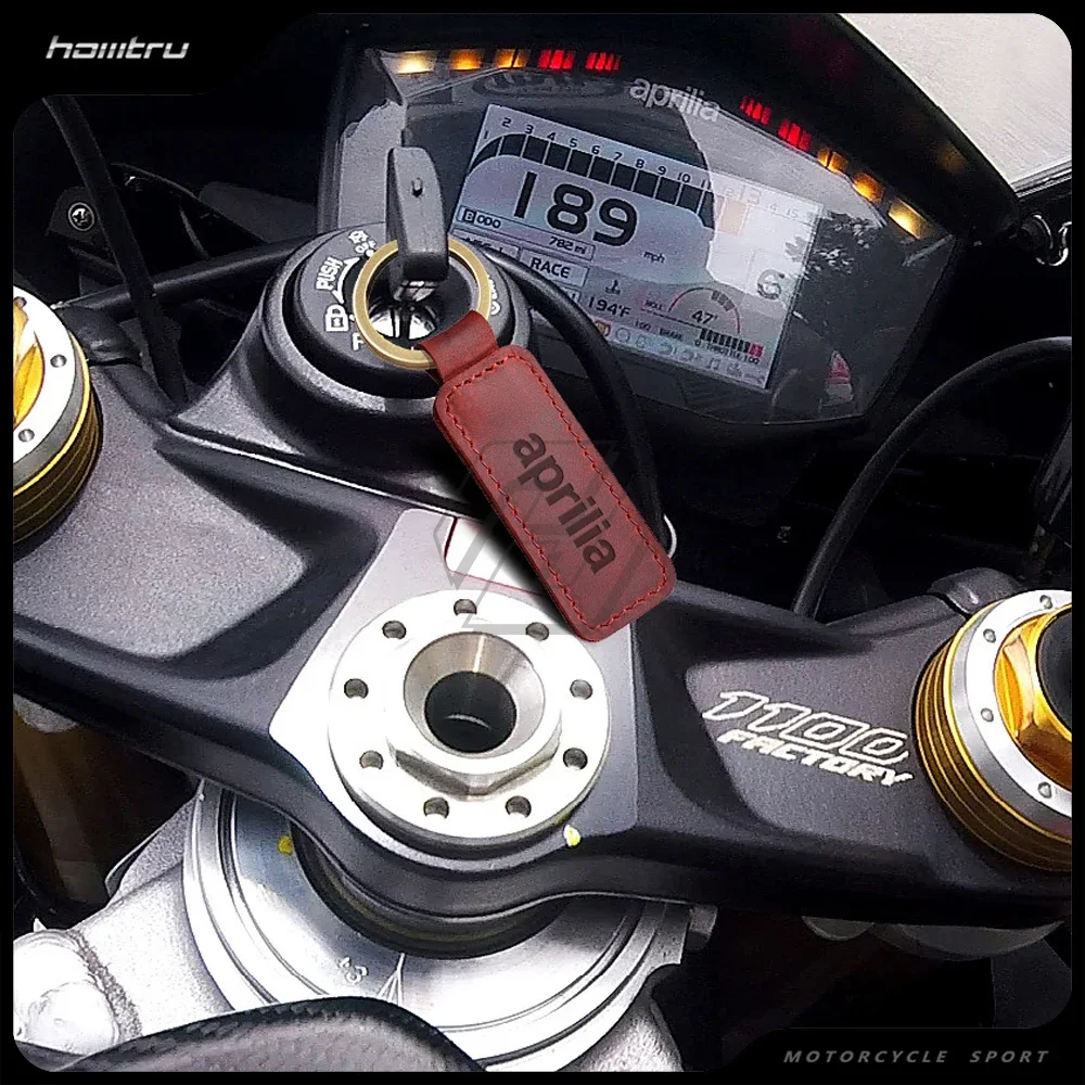 

Motorcycle Keychain Cowhide Key Ring Case for Aprilia RSV4 RS125 RS250 Cowhide Key Chain