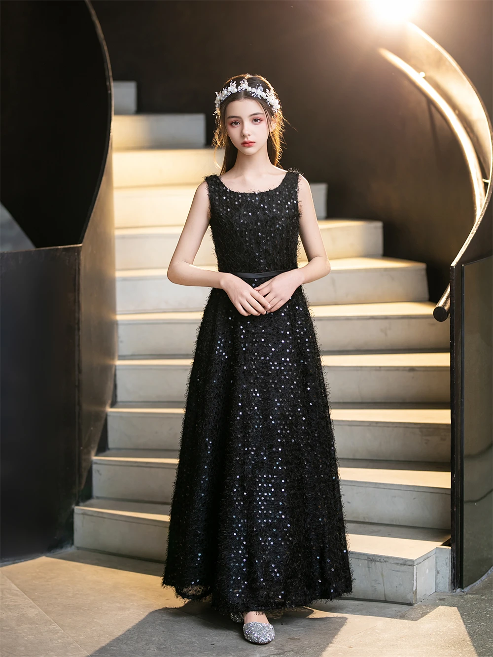 green emerald velvet dress Juliet Concert Dress