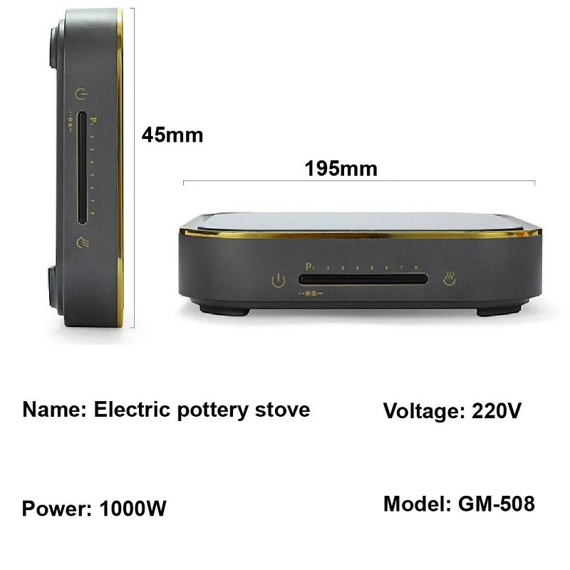 1000W Home Electric Ceramic Stove 8 Gear Tea/Coffee Electric Hot Plate Boiling Water Heater Smart Office Tea Making Machine 220V 6
