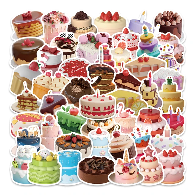 10/50Pcs Gâteau D'anniversaire Autocollants Décoration De Fête Enseignant  Récompense D'encouragement Motivation Autocollants Enfants Jouet 50 Dessins  ou Modèles Valeur Pack - AliExpress