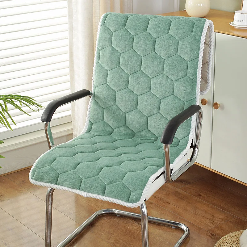 

Solid Color Cushion Backrest Integrated Chair Cushion One-piece Thickened Recliner Cushion For Office Chair Computer Chair
