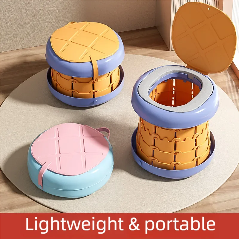 Potty Training Seat Children's Portable Collapsible Toilet Foldable Furniture For Toddler Outdoor Anti-slip Chair Clean Easily 2