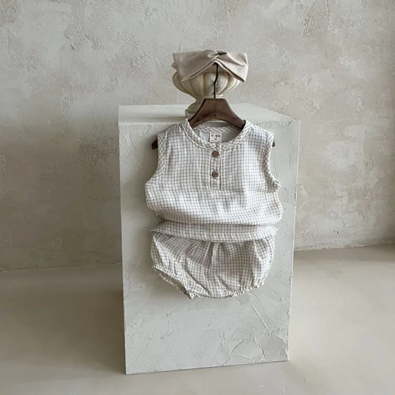 Newborn Baby Girl Retro Floral Shorts Kid Summer Fashion Plaid Mosquito Shorts Toddler Boy Comfortable Cotton Loose PP