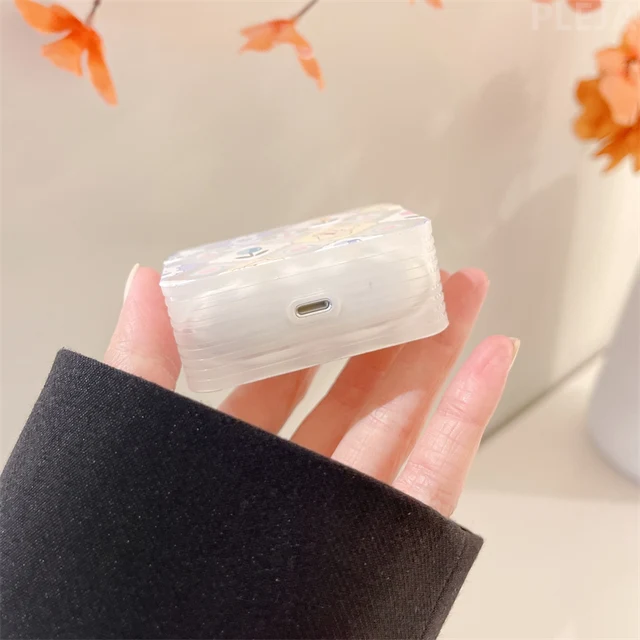 Cute Diamond Bear Flower Case For Apple AirPods 4