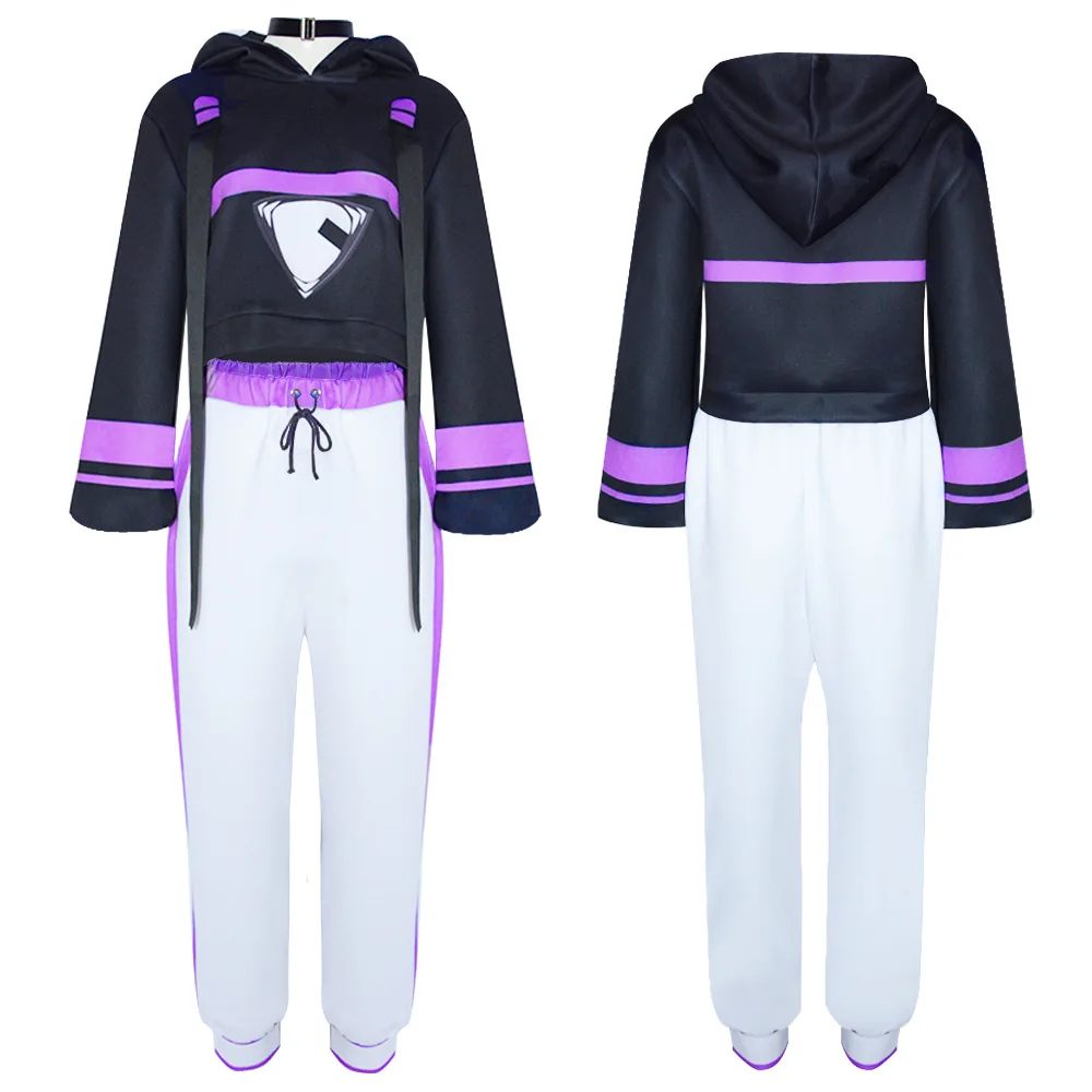 VTuber: Hololive Nekomata Okayu | Purple Hoodie Cosplay Costume 23 Hololive Nekomata Okayu Hoodie Cosplay Costume for Women (Unofficial)