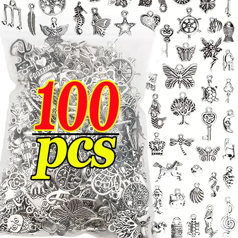 

100/200 шт., серебряные тибетские Подвески в виде животных