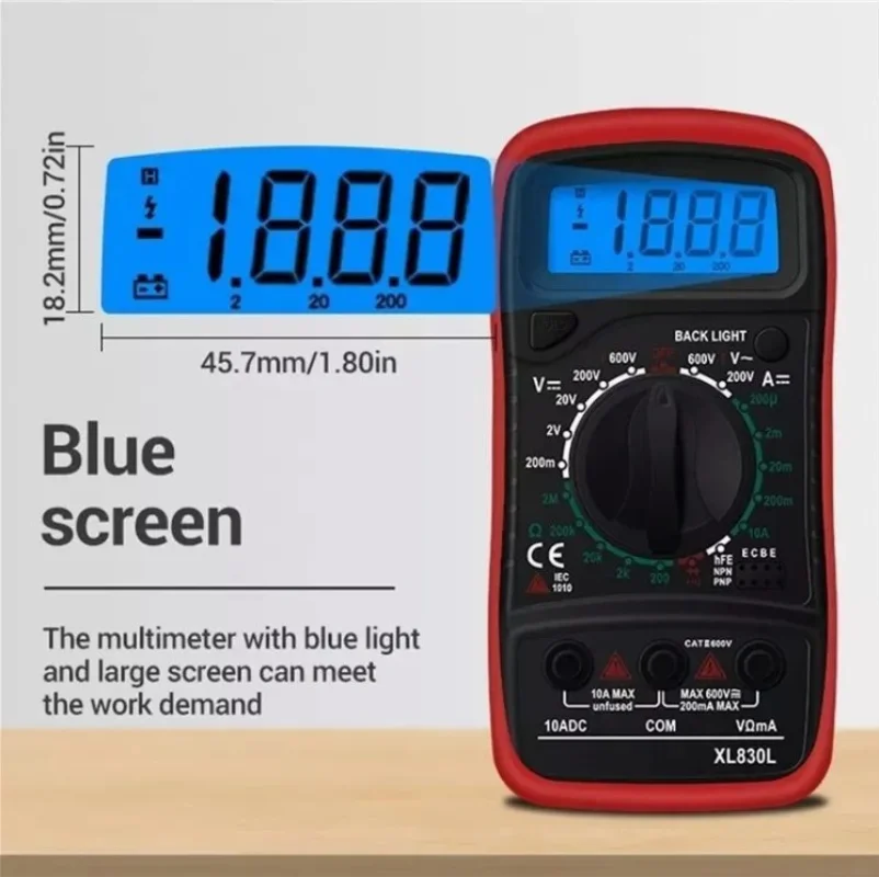 Digital Multimeter Measuring Instruments AC DC Voltage Meter Multi Tester Ammeter Voltmeter 3 In 1 For Electrician XL830L