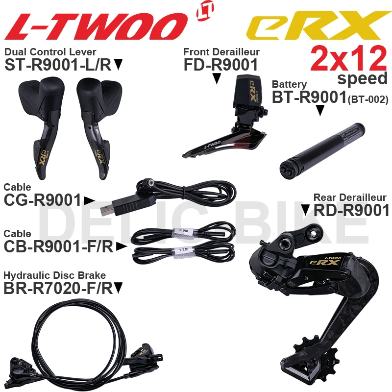 

LTWOO eRX 2x12 Speed Groupset SL-R9001 RD-R9001 FD-R9001CB-R9001 BT-R9001 BR-R7020 CG-R9001 Original Parts