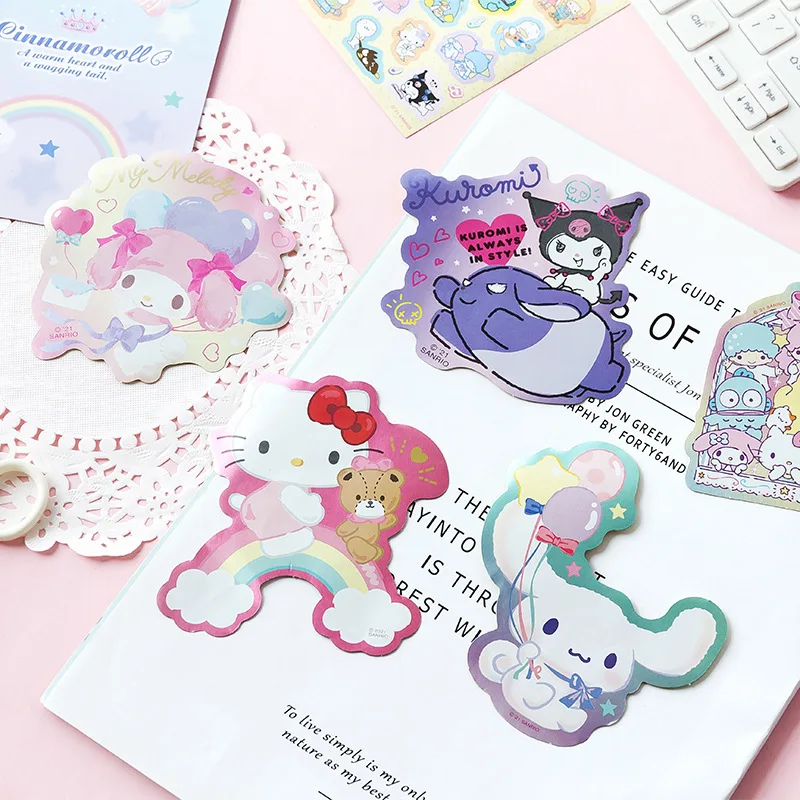 iigen Sanrio Cartoon 마이 멜로디 시나모롤 쿠로미 스티커 세트 문구 컴퓨터 냉장고 노트북 일기 스티커 장식