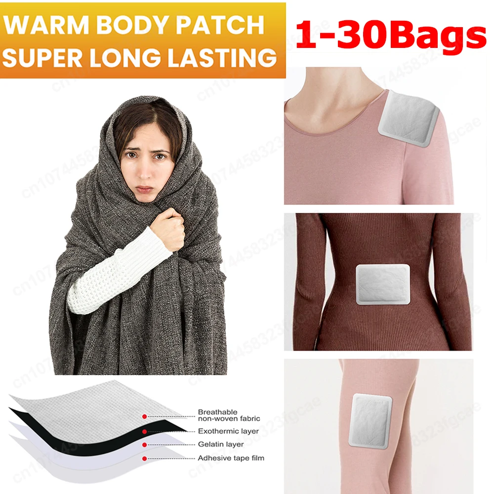 2-60PCS Hand Body Hot Pack Disposable Heating Pad Long Lasting Heating Pack Odorless Self Adhesive For Winter Outdoor Activities