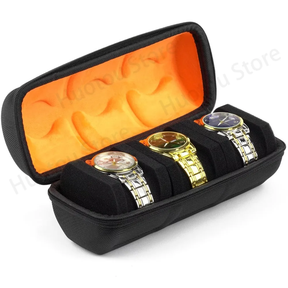 Caja de reloj de viaje para 3 relojes: exterior de nailon duradero