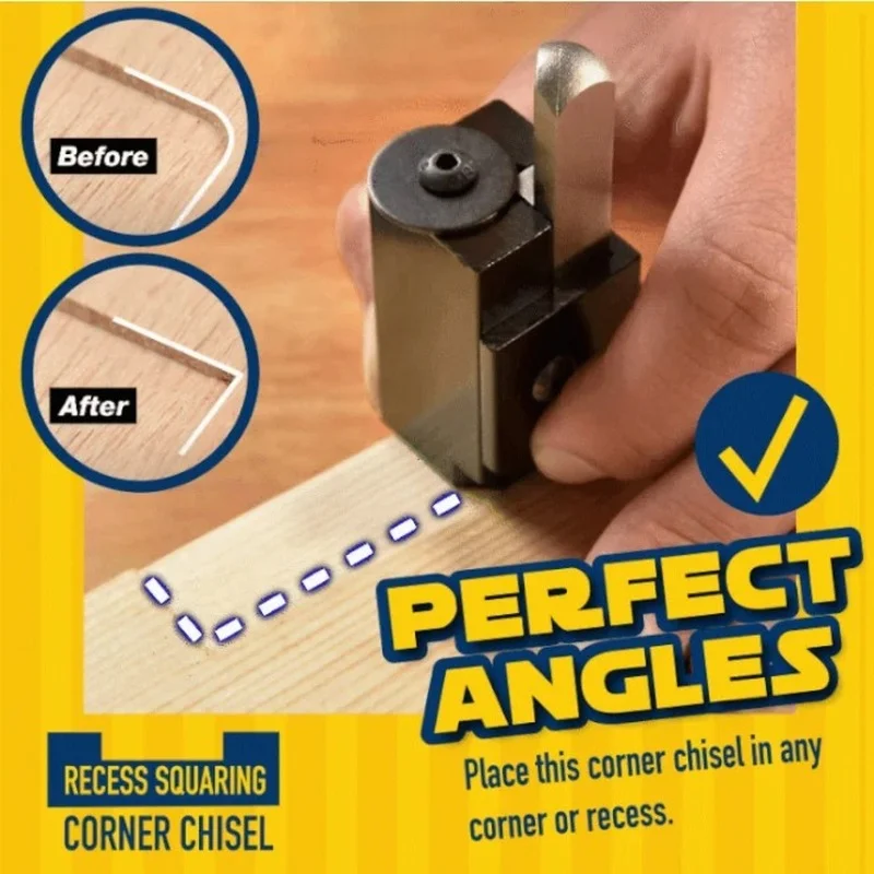Woodworking Square Right Angle Punch Chisel Wood Carving Corner Chisel Hinge Woodworking Tools