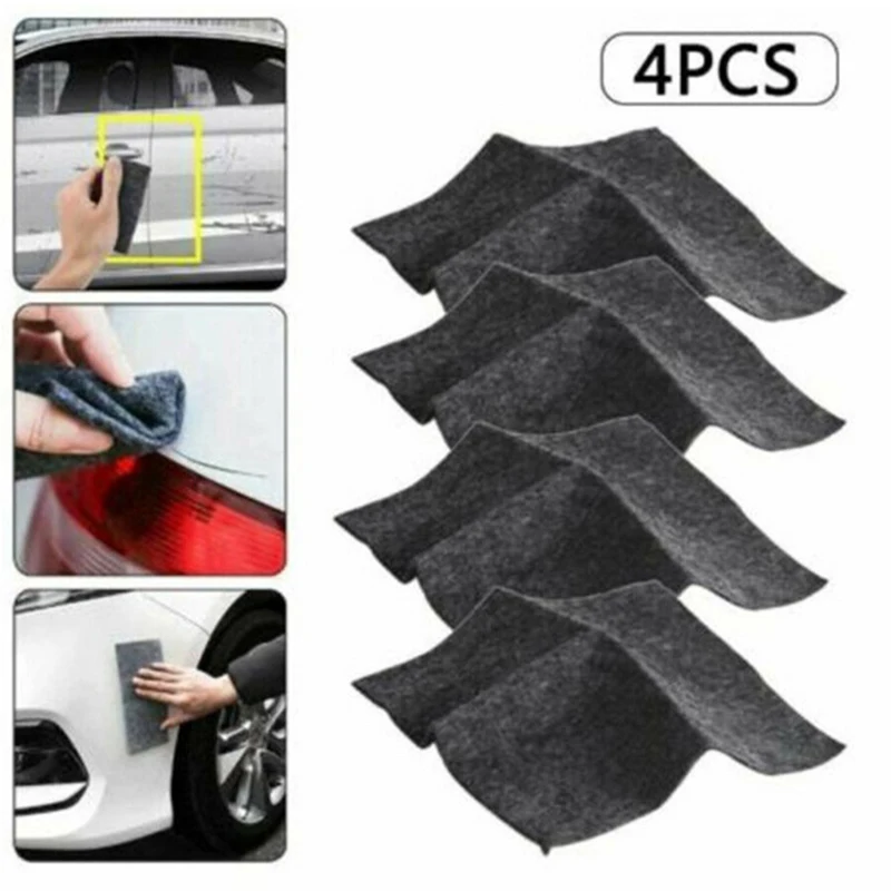 4pcs Nano Car Scratch Repair Cloth Nano Sparkling Cloth Car Scratch