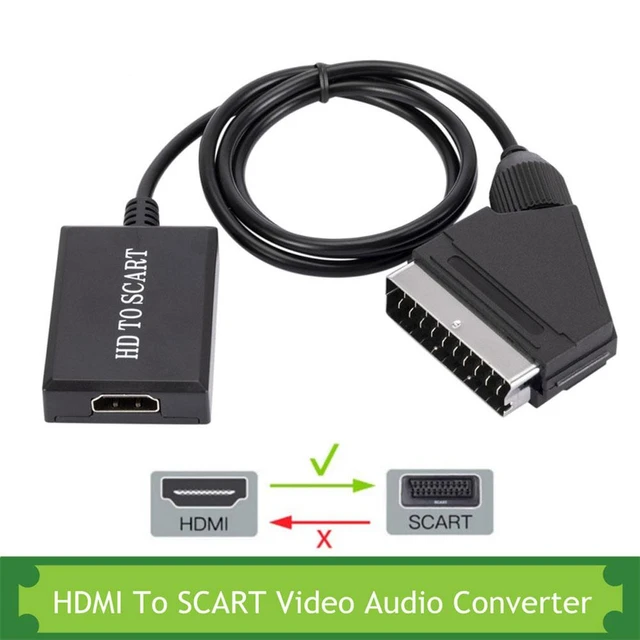 De Convertidor Euroconector Para HDMI Adaptador Vídeo Audio Estéreo TV  1080P HD