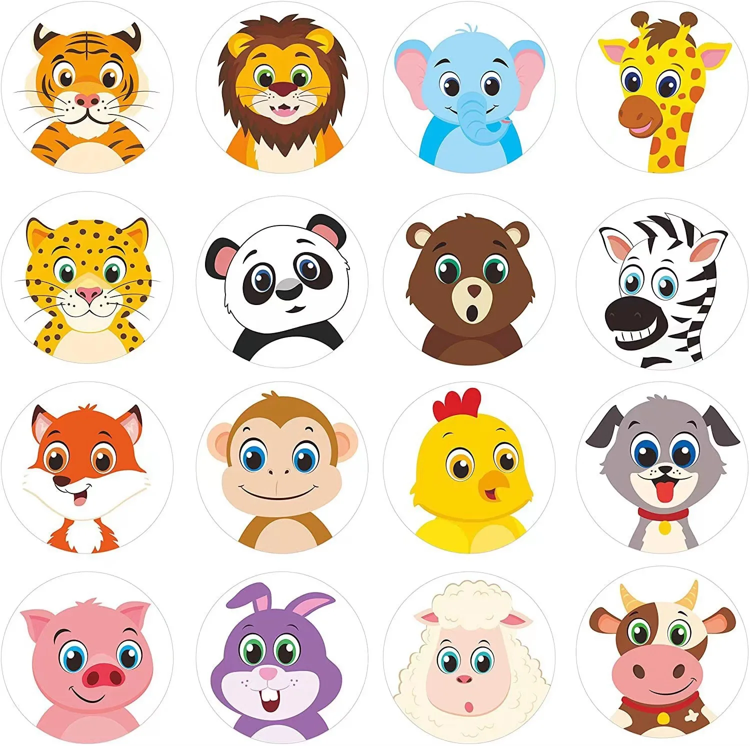 Cartoon Animal Stickers for Children 100-500pcs