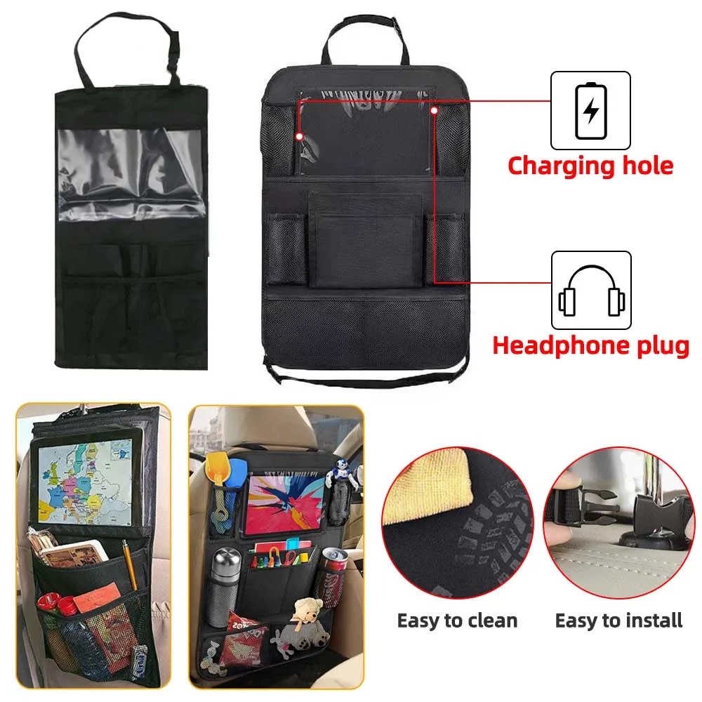 Car Backseat Organizers with Touch Screen Tablet Holder Auto Back
