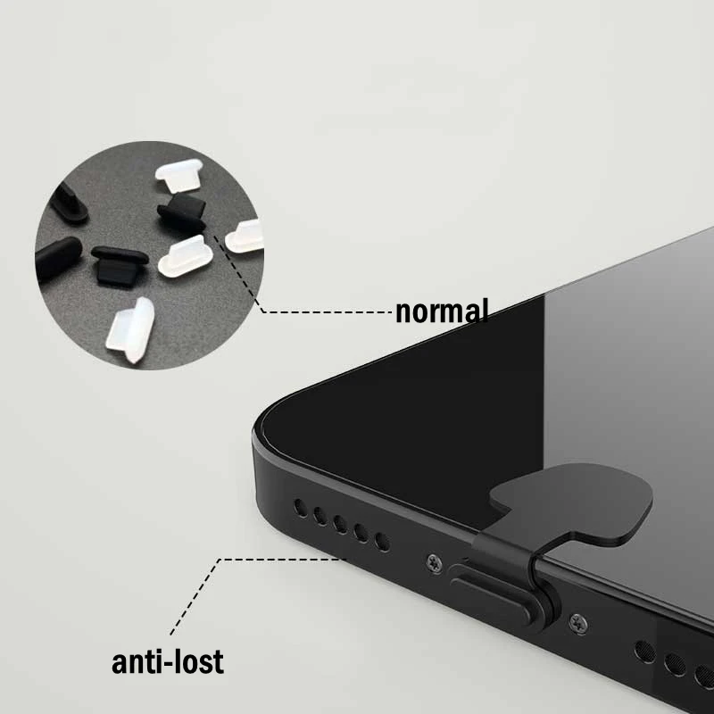 Universal Silicone Anti-Dust Charging Port Caps - 6-Pack Port Protectors