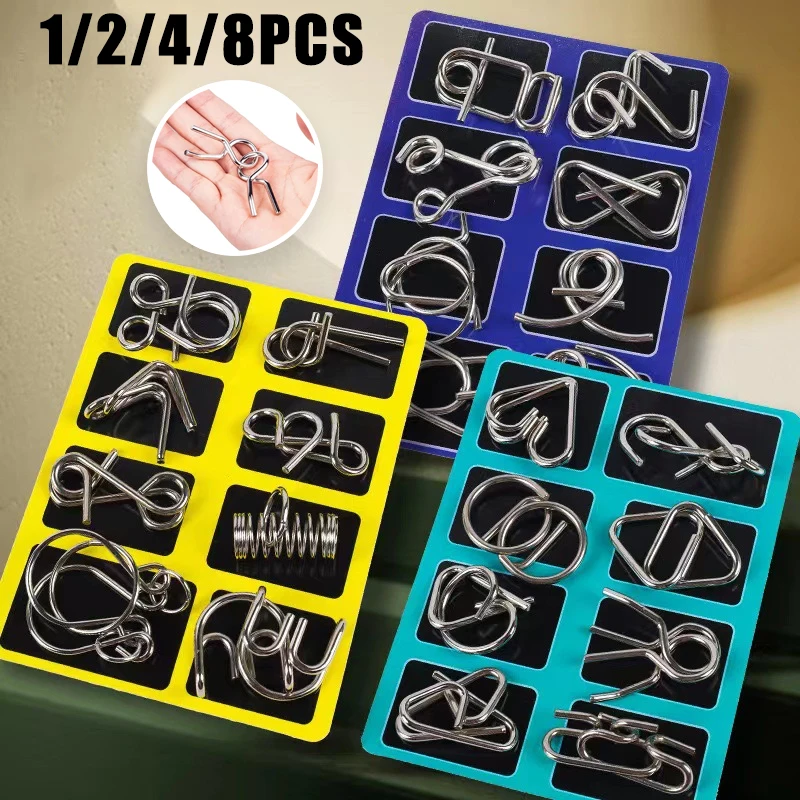 Chinese Metal Ring Puzzle Brain Teaser IQ Game for Family Adults Kids Educational Logic Thinking Training