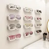 High End Glass Display Cabinet Glasses Storage Box Wall Mounted Perforated Free Sunglasses Storage Rack Sunglass Home Tidying 2