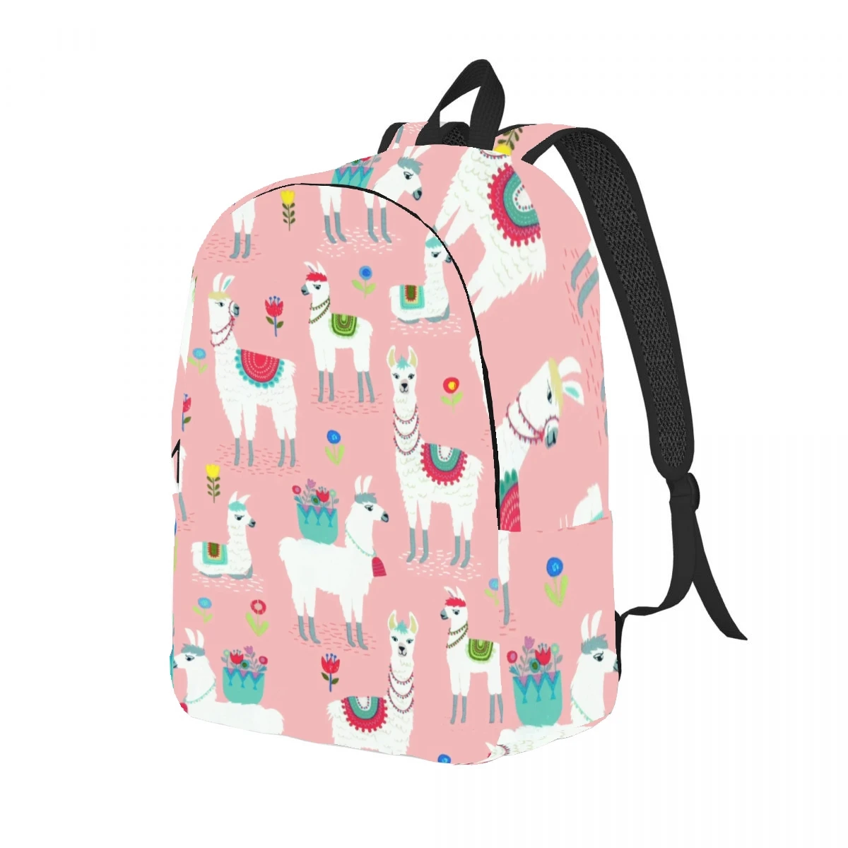 Cartoon Alpaca Backpack Casual Lightweight Laptop Backpack Men Women Travel Bag Outdoor Canvas Daypack