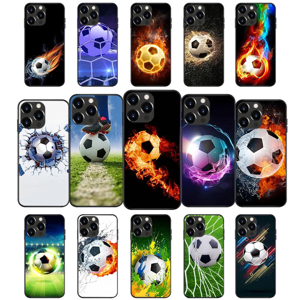 Custodia Morbida Per Oppo Find Reno X3 Neo 4Z 7 A96 7Z A95 A94 10X Zoom A76 7 A57 8 A77 A17 A92S A53S Hk-22 Fire Football Soccer