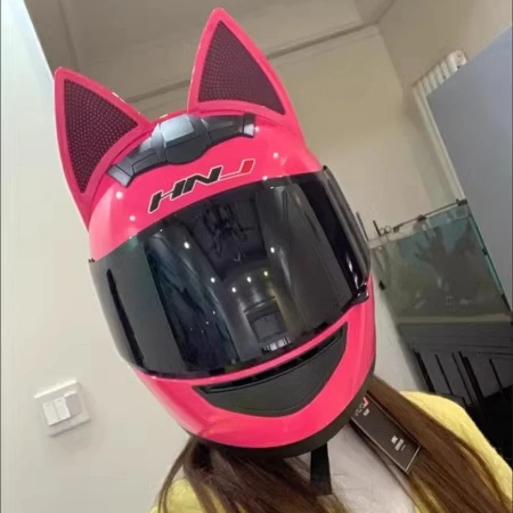 Cascos Para Moto Mujer Con Orejas Casco De Moto Eléctrica, Casco