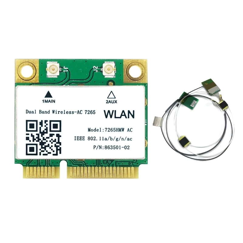 

1200Mbps Bluetooth-compatible 4.2 Mini PCI-E Wifi Card AC7265 Wireless 7265 802.11ac 2.4G 5Ghz For Laptop 7260HMW