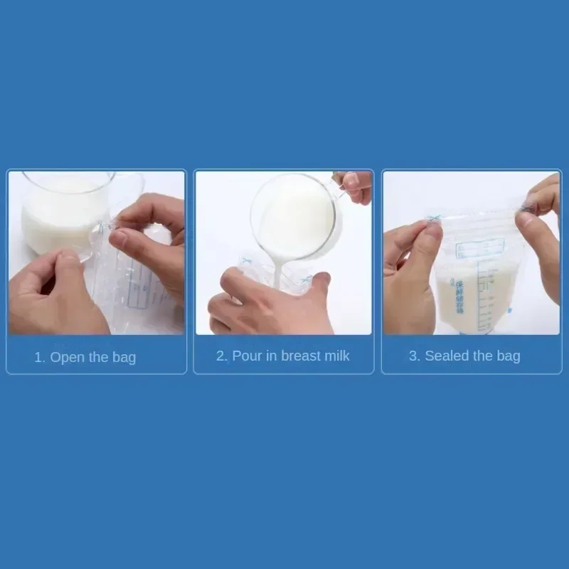 Breastmilk Storage Bag Self Standing Baby Food Storage Containers No Leak Milk Freezer Bags Safe Feed BPA Free 250ML 10 20 30Pcs baby food storage containers food pouch breastmilk storage bags