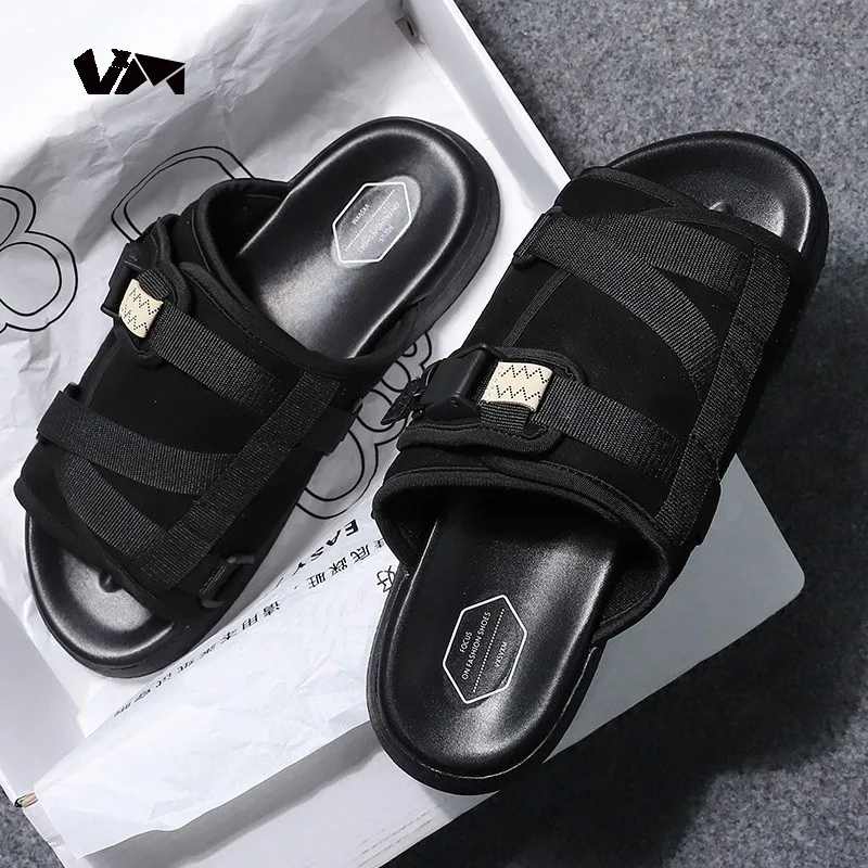

2024 Summer Men's CasualSlippers Fashion Couple Beach Sandals Men shoes Big Size 36-47