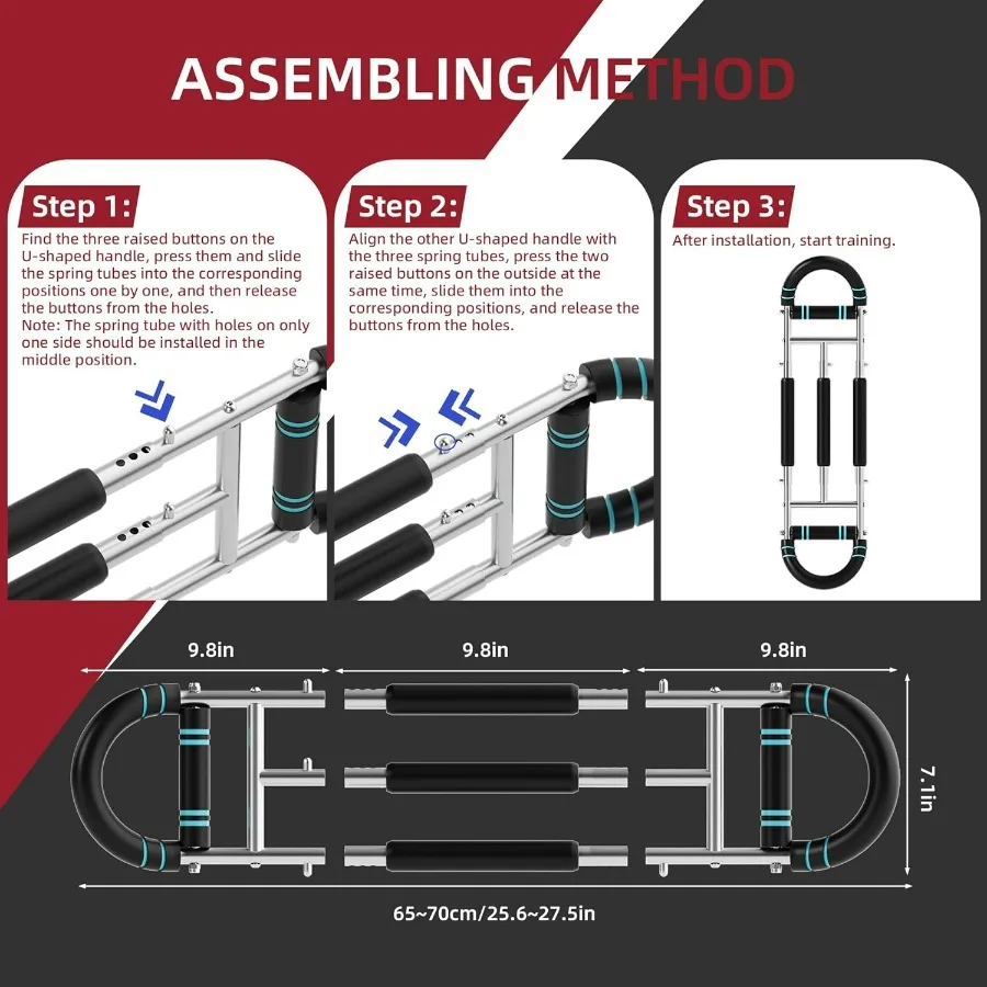 Twister Arm Trainer, Dual Triple-Spring, 30-180lb Adjustable, Chest Arm Shoulder Workout Equipment, Portable Detachable Arm Twis