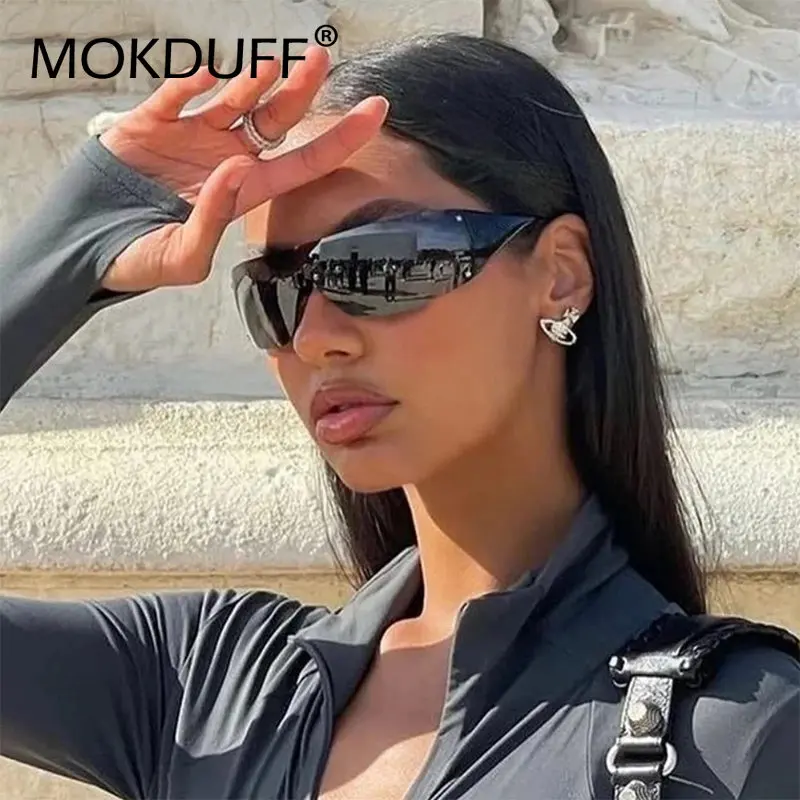 Gafas De Sol De Escudo único En Verde Azulado | Gafas De Sol XL Con