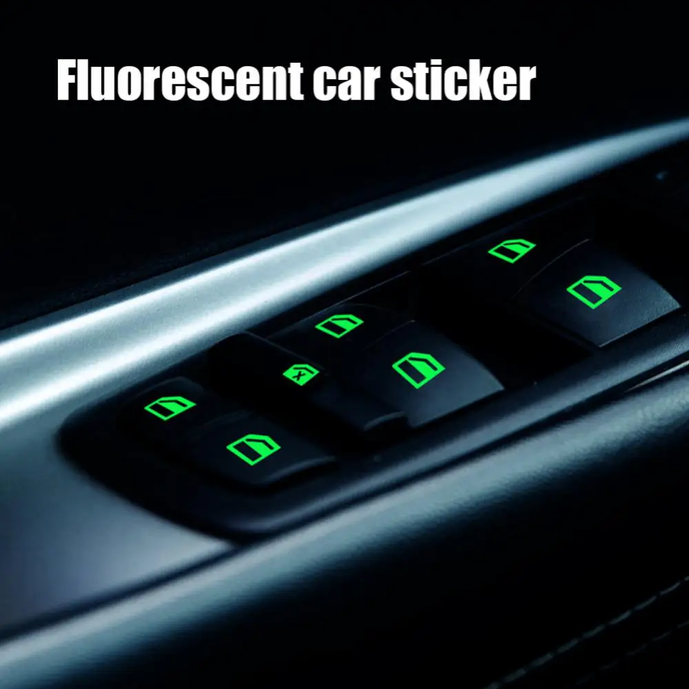 

Car Window Button Luminous Sticker Window Lifter Switch Night Fluorescent Decals Car Interior Stickers Car Auto Accessories