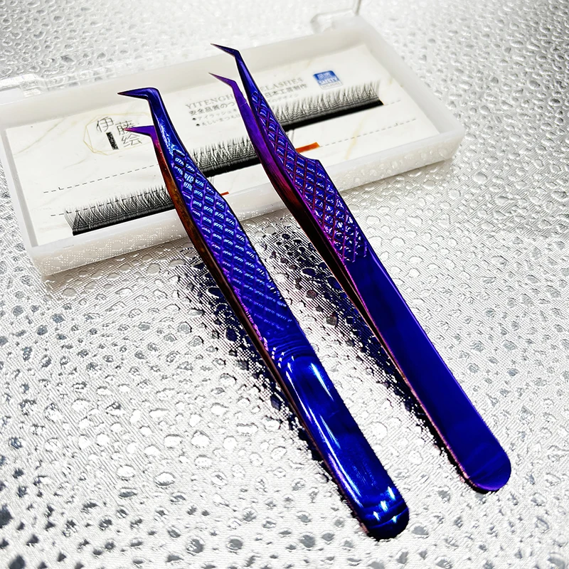 2pcs Eyelash Tweezers Set For Eyelash Extension Lash Eyebrow Excellent Closure Make Fans Boot isolation Professional Makeup Tool 6