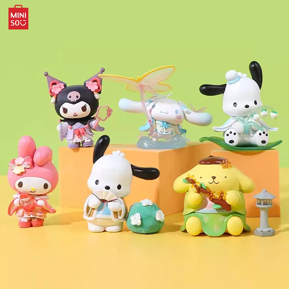 

Original Sanrio Miniso New Rhyme Flowers Series Blind Box My Melody Kuromi Cinnamoroll Littletwinstars Pom Pom Purin Gift