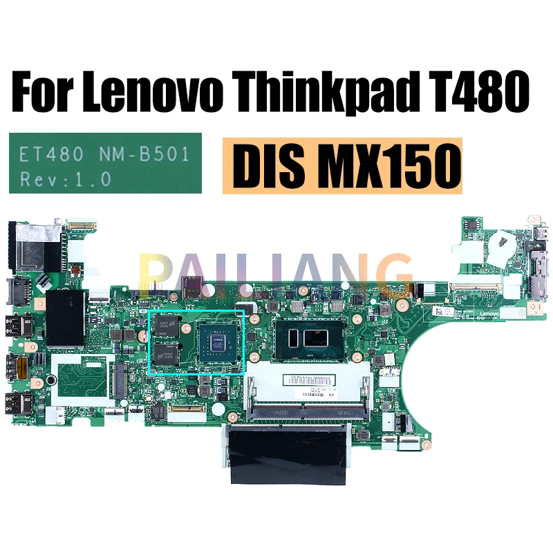 Para lenovo thinkpad t480 notebook mainboard NM-B501 i3 i5 i7 7