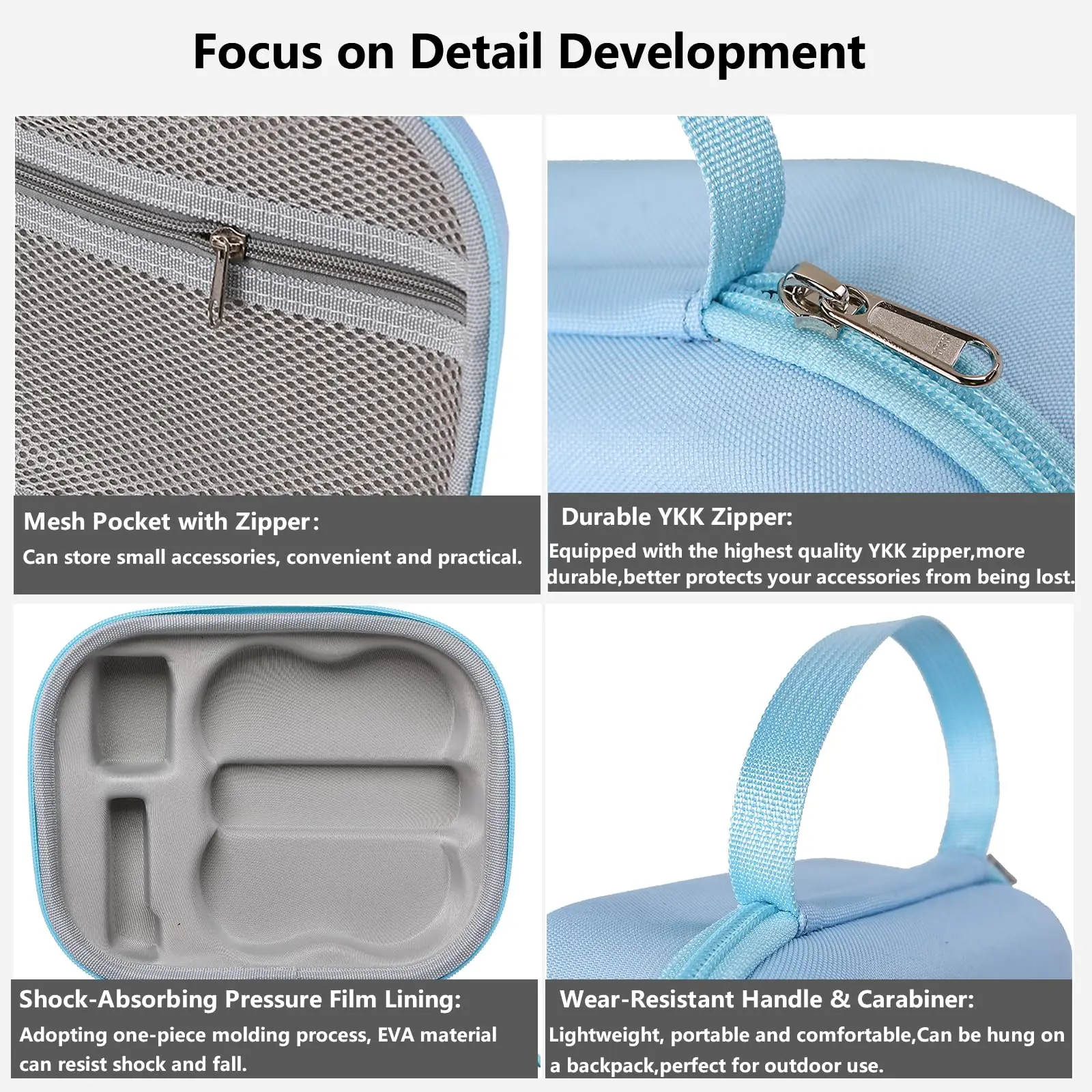 Storage Bag for DJI Neo Portable Hard Travel Carrying Case with YKK Zipper for DJI Neo Drone Aceessories-Blue