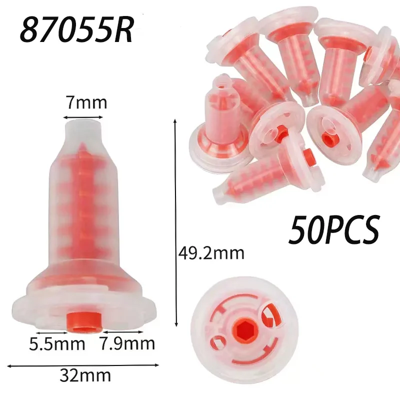50 шт. Стоматологические одноразовые наконечники для динамического смешивания 5:1 Красный Желтый силиконовый каучук Pentamix наконечник для смешивания стоматологические оттискные материалы