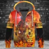 3D printing customized name new firefighter pattern warm hooded thickened jacket zipper fleece hoodie winter jacket casual 5