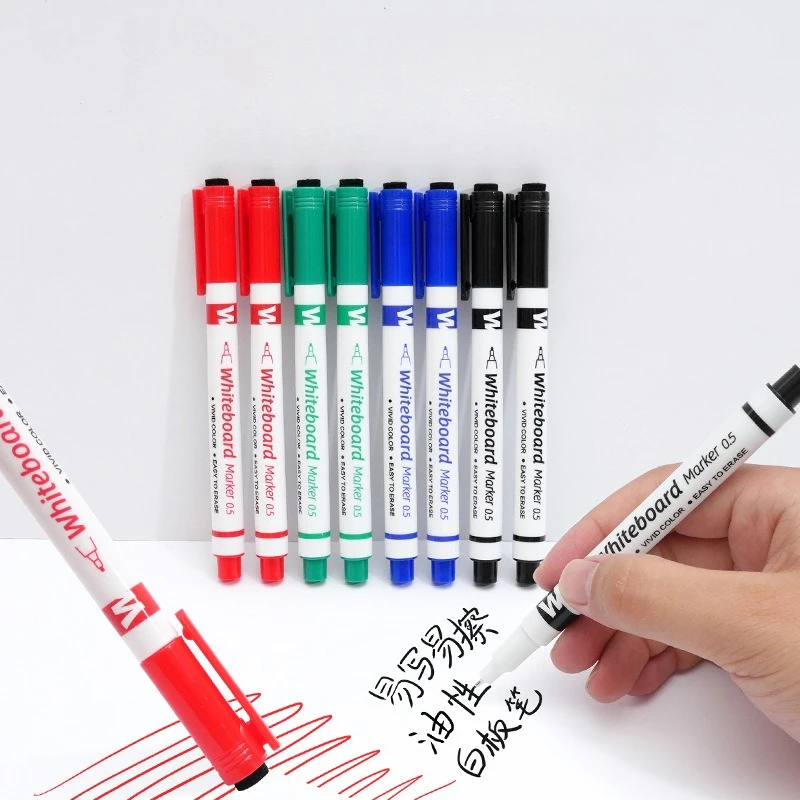 10pcs 화이트 보드 펜 0.5mm 수성 지우기 쉬운 어린이 그림 낙서 사무실 쓰기 학생 신문에 대한 내구성
