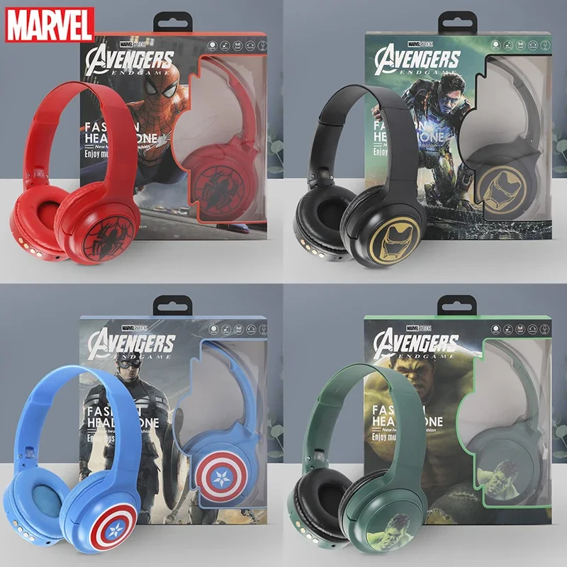 Marvel Avengers Spiderman Iron Man Hulk Cuffie Wireless Blutooth Surround Sound Stereo Auricolare Pieghevole Auricolare Per Laptop Regalo